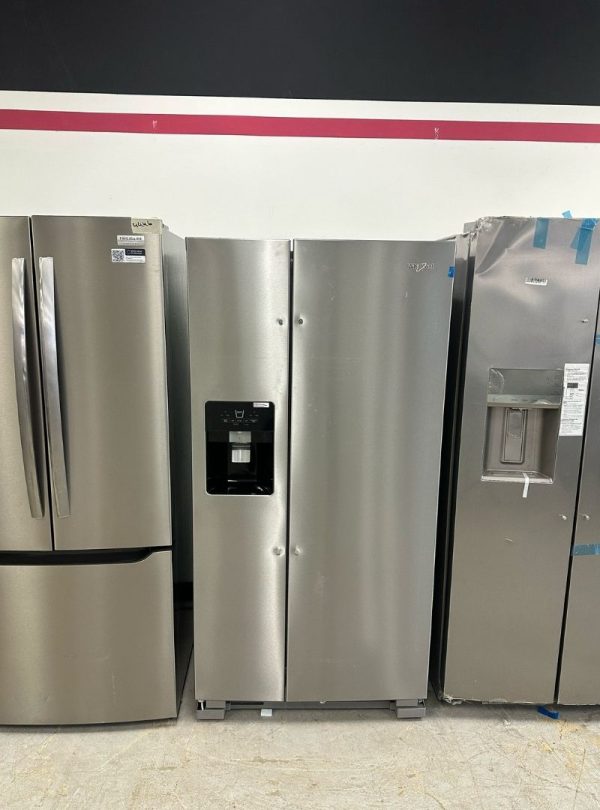 Whirlpool 33" Side-by-Side Refrigerator – 21 Cu.Ft – Stainless Steel – Ice Maker & Water Dispenser – Fingerprint Resistant