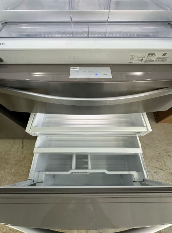 Lightly used Whirlpool 36 Inches French Door 4 Doors Refrigerator Fingerprint Resistant Stainless  26 Cu.Ft - Image 4